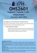 OHS2601 Assignment 1 &lpar;ANSWERS&rpar; Semester 1 2025 - DISTINCTION GUARANTEED