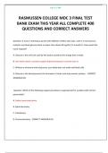 RASMUSSEN COLLEGE MDC II FINAL TEST BANK EXAM THIS YEAR ALL COMPLETE 400 QUESTIONS AND CORRECT ANSWERS