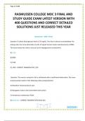RASMUSSEN COLLEGE MDC II FINAL AND STUDY GUIDE EXAM LATEST VERSION WITH 400 QUESTIONS AND CORRECT DETAILED SOLUTIONS JUST RELEASED THIS YEAR