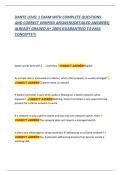 DANTE LEVEL 1 EXAM WITH COMPLETE QUESTIONS  AND CORRECT VERIFIED ANSWERS&lpar;DETAILED ANSWERS&rpar;  ALREADY GRADED A&plus; 100&percnt; GUARANTEED TO PASS  CONCEPTS&excl;&excl;&excl; 