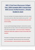 MDC 3 Final Exam &lpar;Rasmussen College&rpar;  Test &vert; 2025 Complete MDC 3 Actual Exam  With Correct Verified Answers &vert; Already  Graded A&plus; Exam