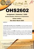 OHS2602 Assignment 2 &lpar;COMPLETE ANSWERS&rpar; Semester 1 2025 - DUE April 2025