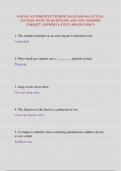 POSTAL AUTOMOTIVE TECHNICIAN EXAM 944 &lpar;ACTUAL  2025&sol;2026&rpar; WITH 150 QUESTIONS AND 100&percnt; VERIFIED  CORRECT ANSWERS LATEST &lpar;BRAND NEW&excl;&excl;&rpar;