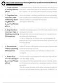 WGU-C909&colon; Elementary Reading Methods and Interventions &lpar;Revised&rpar; Accurate Expert Verified 150&plus; Questions & Answers for Guaranteed Pass &vert; Newest Update&comma;