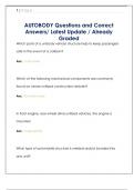 AUTOBODY Questions and Correct  Answers&sol; Latest Update &sol; Already  Graded