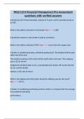 WGU C214 Financial Management Pre-Assessment  questions with verified answers