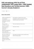 D311&colon; Microbiology WGU OA ACTUAL ASSESSMENT TEST &lpar;Latest 2024 &sol; 2025 Update&rpar; Real Questions and Verified Answers &vert; 100&percnt; Correct &vert; Already Graded A&plus;&period;