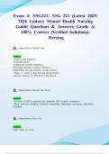 Exam 4&colon; NSG221&sol; NSG 221 &lpar;Latest 2025&sol; 2026 Update&rpar; Mental Health Nursing Guide&vert; Questions & Answers&vert; Grade A&vert; 100&percnt; Correct &lpar;Verified Solutions&rpar;- Herzing