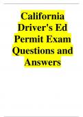 California Driver's Ed Permit Exam Questions and Answers&lpar;Complete Guide&rpar;&vert;All Answer Correct