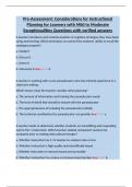 Pre-Assessment&colon; Considerations for Instructional Planning for Learners with Mild to Moderate Exceptionalities Questions with verified answers