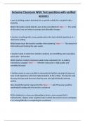 Inclusive Classroom WGU Test questions with verified answers
