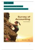 Test Bank for Survey of Accounting&comma; 7th Edition by Edmonds & Olds&comma; ISBN&colon; 9781264442973&comma; All 16 Chapters Covered&comma; Verified Latest Edition