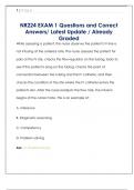 NR224 EXAM 1 Questions and Correct  Answers&sol; Latest Update &sol; Already  Graded
