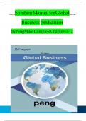 Instructor Manual for Global Business&comma; 5th Edition By Mike W&period; Peng &vert;&vert;Complete Study Guide &vert; Grade A&plus;&period;