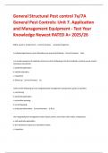 General Structural Pest control 7a&sol;7A General Pest Controls&colon; Unit 7&period; Application and Management Equipment - Test Your Knowledge Newest RATED A&plus; 2025&sol;26