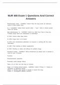 NUR 465 Exam 1 Questions And Correct Answers