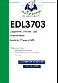 EDL3703 Assignment 1 &lpar;QUALITY ANSWERS&rpar; Semester 1 2025