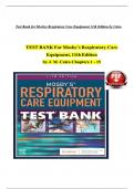Test Bank For Mosby's Respiratory Care Equipment 11th Edition by J&period; M&period; Cairo ISBN-9780323712217 All Chapters Complete Guide Graded A&plus;