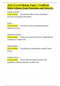 AQA A-Level Biology Paper 1 Unofficial Mark Scheme Exam Questions and Answers&period;docx