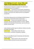 AQA Biology A-Level - Essay Titles and Topics Exam Questions And Answers&period;docx
