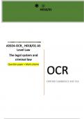 &num;2024-OCR&lowbar; H018&sol;01 AS Level Law The legal system and criminal law Question paper &plus; Mark scheme