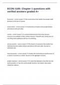 ECON 1100&colon; Chapter 1 questions with verified answers graded A&plus;