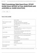 TDLR COSMETOLOGY STATE BOARD EXAM &sol; STUDY GUIDE EXAM NEWEST ACTUAL QUESTIONS AND ANSWERS &lpar;A&plus; GUIDE SOLUTION&rpar;
