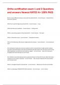 Ortho certification exam 1 and 2 Questions and answers Newest RATED A&plus; 100&percnt; PASS