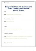CHEM 103  Questions and Correct Answers&sol; Latest Update &sol; Already Graded