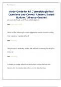study Guide for Psi Cosmetologist test  Questions and Correct Answers&sol; Latest  Update &sol; Already Graded
