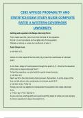 C995 APPLIED PROBABILITY AND  STATISTICS EXAM STUDY GUIDE COMPLETE  RATED A WESTERN GOVERNORS  UNIVERSITY&period; 