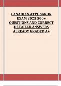 CANADIAN ATPL SARON EXAM 2025 500&plus; QUESTIONS AND CORRECT DETAILED ANSWERS ALREADY GRADED A&plus;