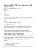Rasmussen MDC III - Exam 1 questions with correct answers