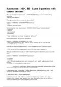 Rasmussen - MDC III - Exam 2 questions with correct answers