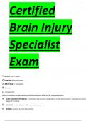 CBIS CERTIFIED BRAIN INJURY SPECIALIST EXAM 2025  ACTUAL EXAM WITH A STUDY GUIDE AND PRACTICE EXAM  ACCURATE REAL EXAM QUESTIONS AND ANSWERS  GUARANTEED PASS  LATEST UPDATE  GRADED A