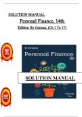 Solution Manual For Personal Finance&comma; 14th Edition By Garman&comma; &lpar;Ch 1 To 17&rpar; Update &lpar; pdf file &rpar;