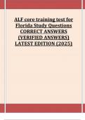 ALF core training test for Florida Study Questions CORRECT ANSWERS &lpar;VERIFIED ANSWERS&rpar; LATEST EDITION &lpar;2025&rpar;