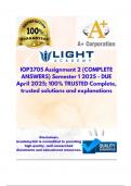 IOP3705 Assignment 2 &lpar;COMPLETE ANSWERS&rpar; Semester 1 2025 - DUE April 2025&semi; 100&percnt; TRUSTED Complete&comma; trusted solutions and explanations