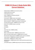 PHRM 515 Exam 2 Study Guide With Correct Solutions 