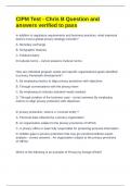 CIPM Test - Chris B Question and answers verified to pass