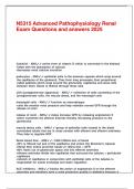 N5315 Advanced Pathophysiology Renal Exam Questions and answers 2025