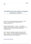 ICS 800 Final Exam With Complete Solutions &lpar;2025&rpar;&excl;&excl;