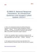 IS-0800&period;D National Response Framework&comma; An Introduction Questions And Answers Latest Update &lpar;2025&rpar;&excl;&excl;