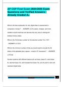 AP CSP Final Exam 2024&sol;2025 Exam  Questions and Verified Answers &vert;  Already Graded A&plus;