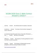 ECON 2020 Quiz 1 With Correct Answers &lpar;2025&rpar;&excl;&excl;