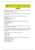 Aggregate Planning Exam Questions With All Correct Answers 2025 Latest Update