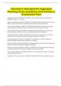Operations Management Aggregate Planning Exam Questions And Answers &vert; Guaranteed Pass