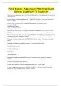 Final Exam - Aggregate Planning Exam Solved Correctly To Score A&plus;