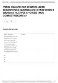 Webce Insurance test questions &lpar;2025&rpar; comprehensive questions and verified detailed solutions &lpar; MULTIPLE CHOICES&rpar; &vert;100&percnt; CORRECT&excl;&excl;&vert;SCORE A&plus;