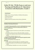 NU 180 &sol; NU180 Exam 3 Galen &vert; 2026&sol;2027 &vert; Nursing and Healthcare II &vert; Questions & Answers with Rationales &vert; Grade A &vert; Verified Solutions